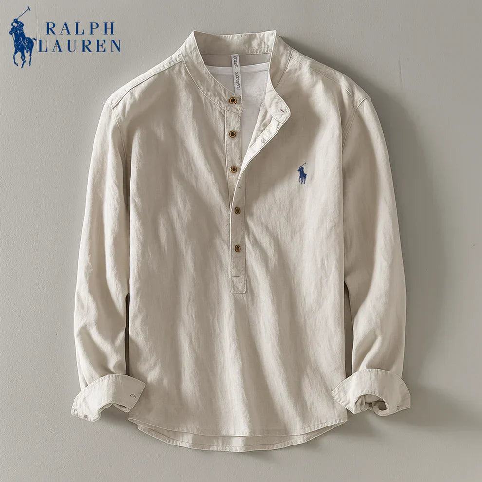 Premium Linen Shirt – Mandarin Collar